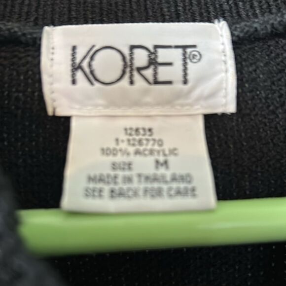 VIntage Koret black sweater with crochet applique - Size M - Picture 2 of 6